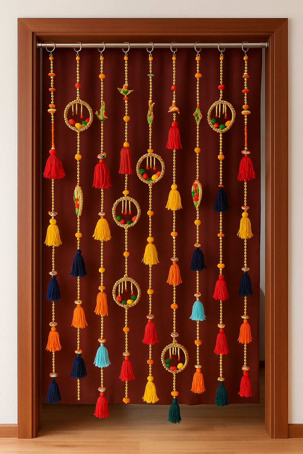 Decorative Curtain Hanging – 9 Pc Set