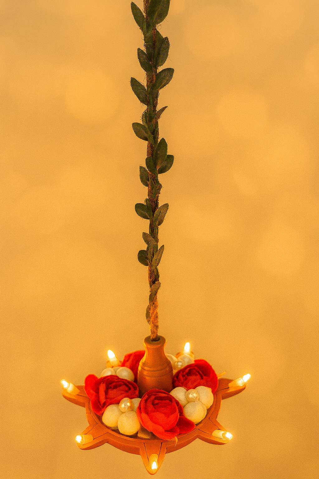 Rose Pearl Hanging Diya