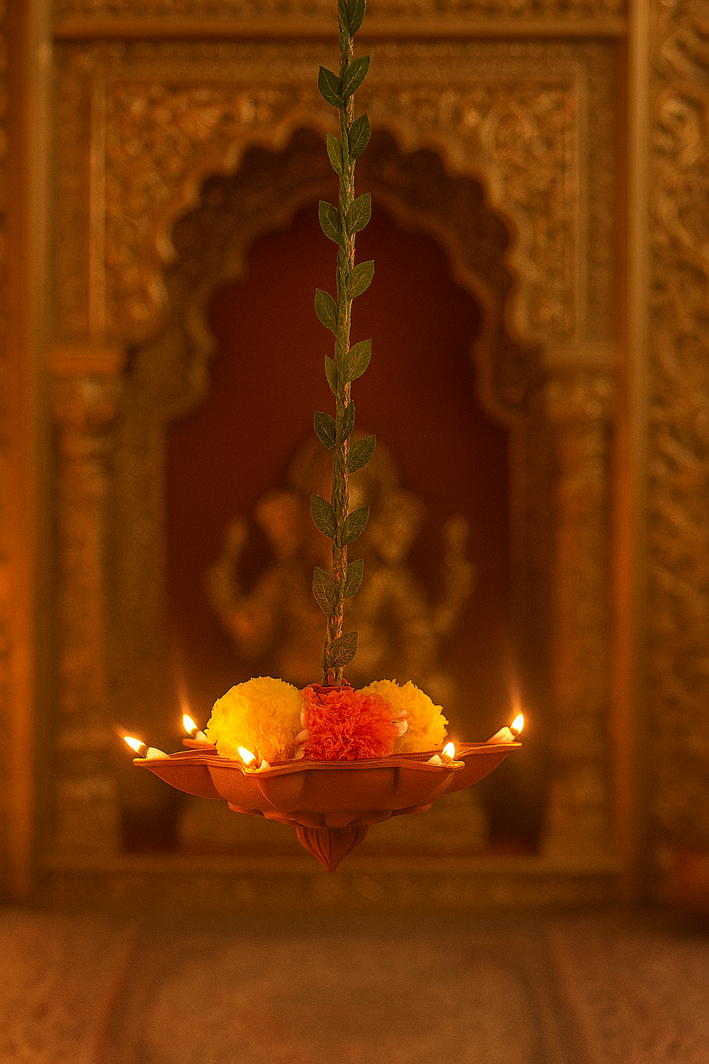 Marigold Hanging Diya
