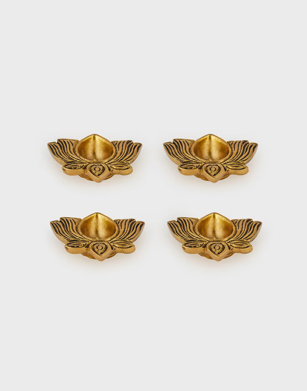 Brass Kamal Diya (Set of 4)