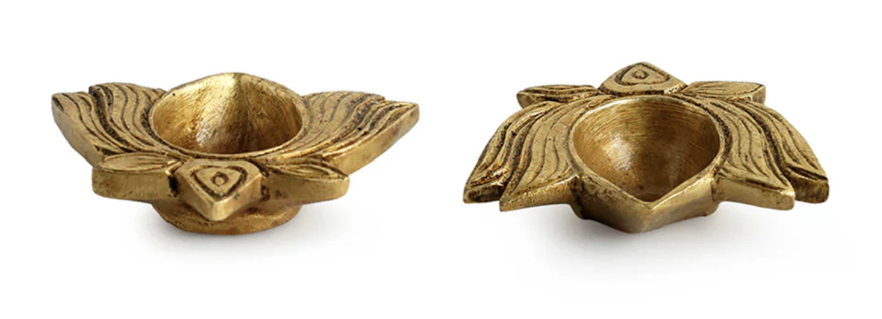 Brass Kamal Diya (Set of 4)