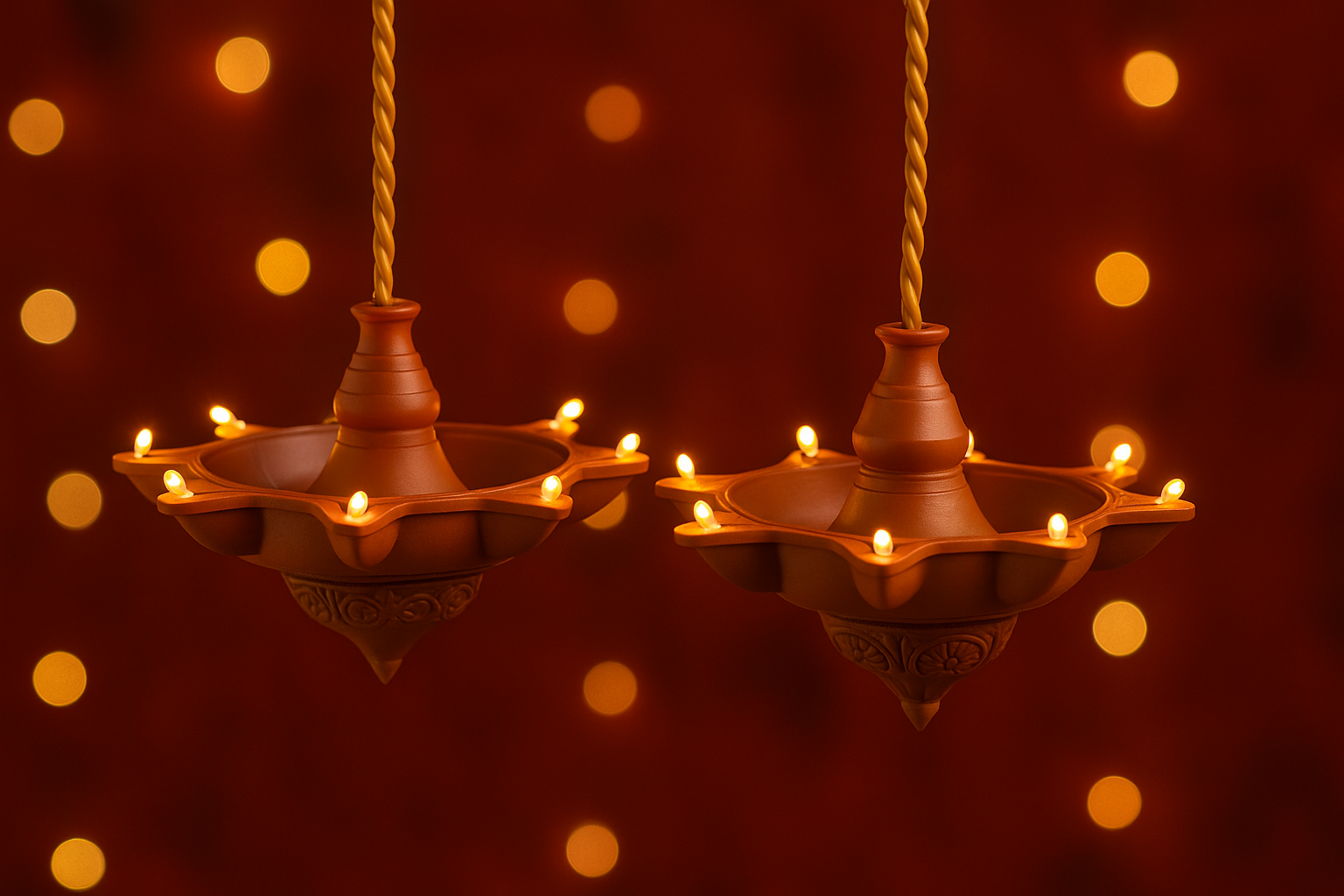 Pair of Hanging Diya