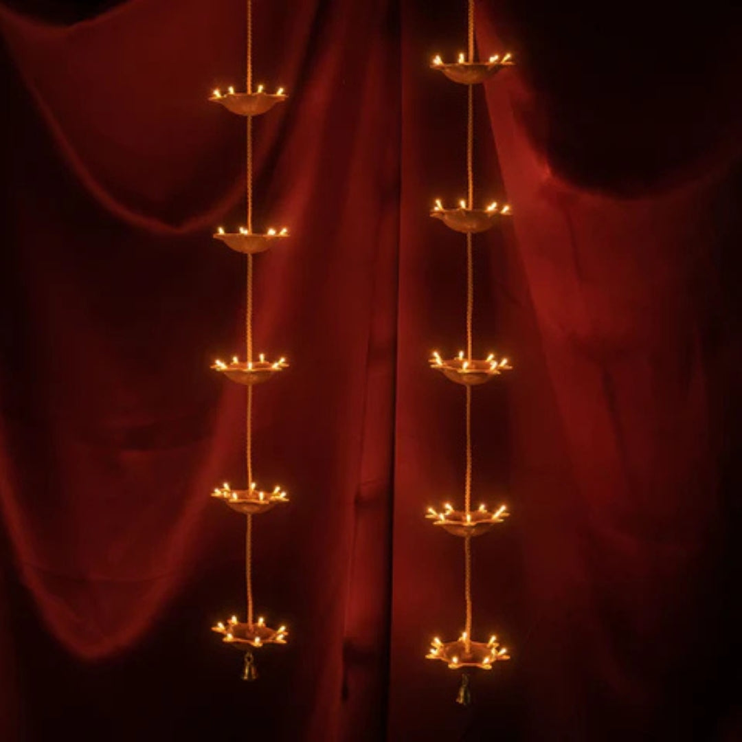 Pair of 5 Vertical Diyas