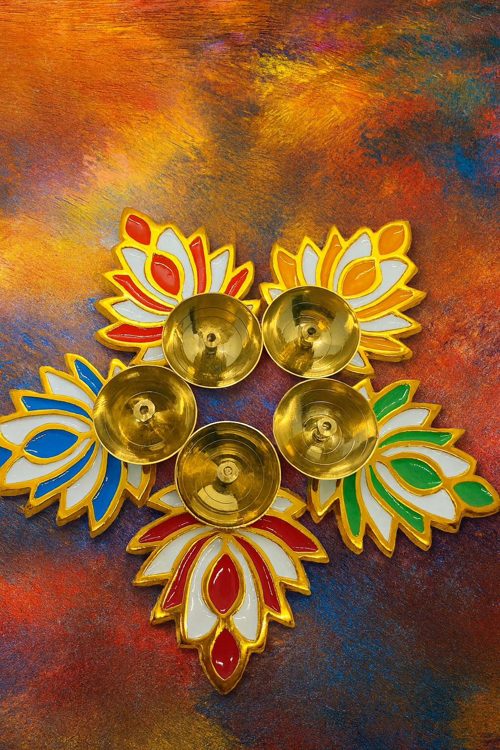 Colorful Lotus Diya