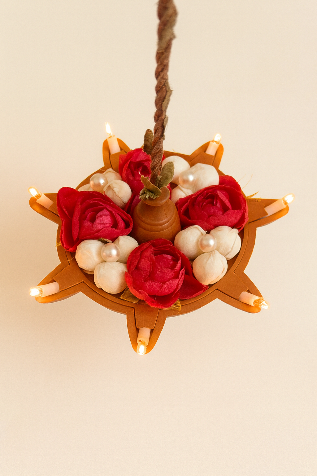 Rose Pearl Hanging Diya