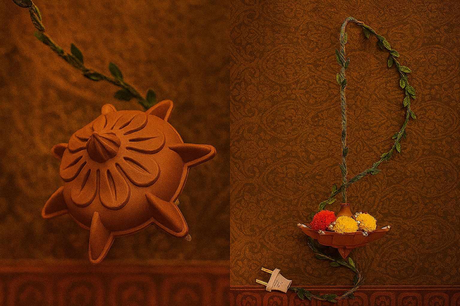 Marigold Hanging Diya