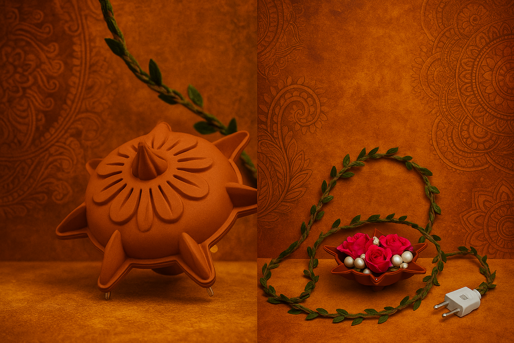 Rose Pearl Hanging Diya