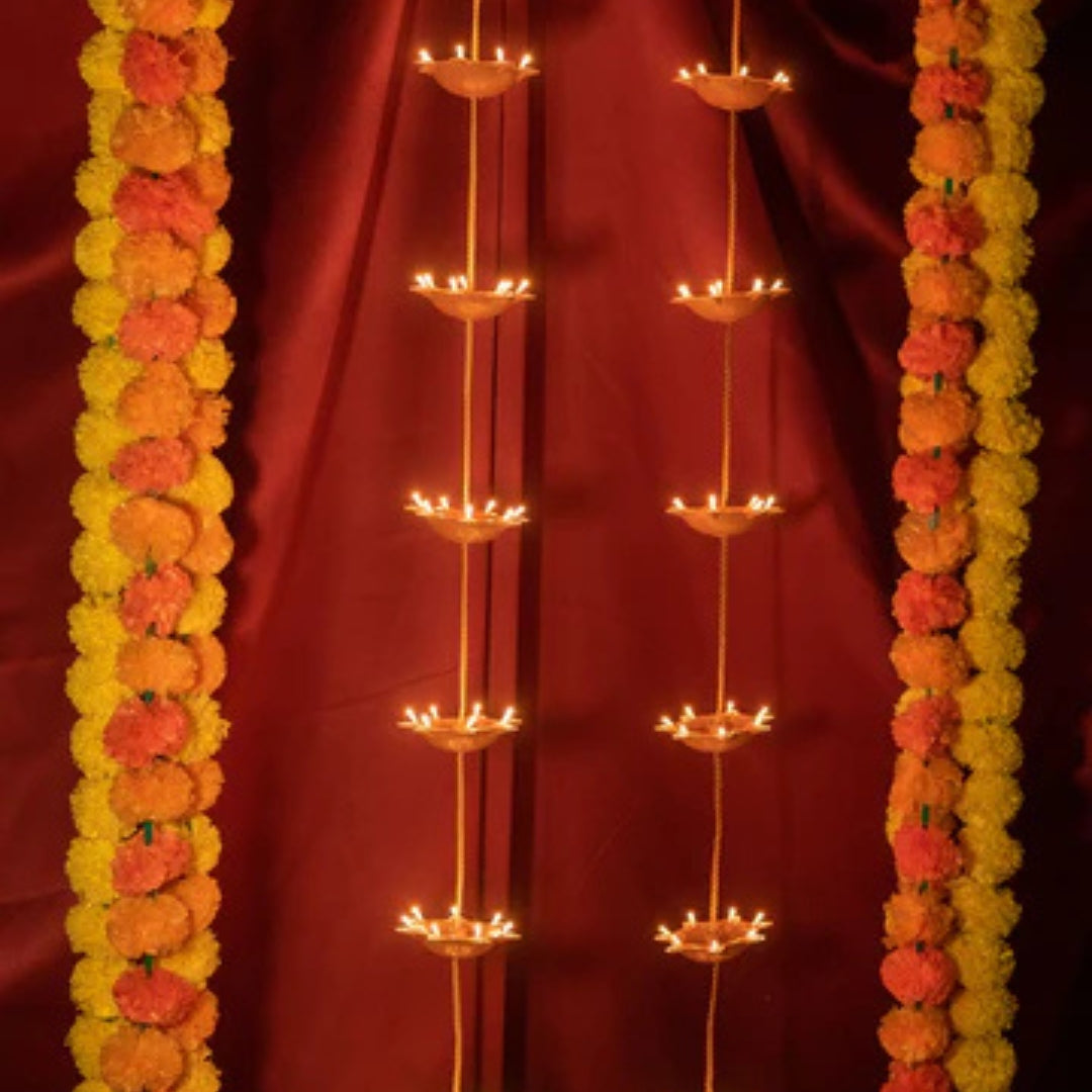 Pair of 7 Vertical Diyas