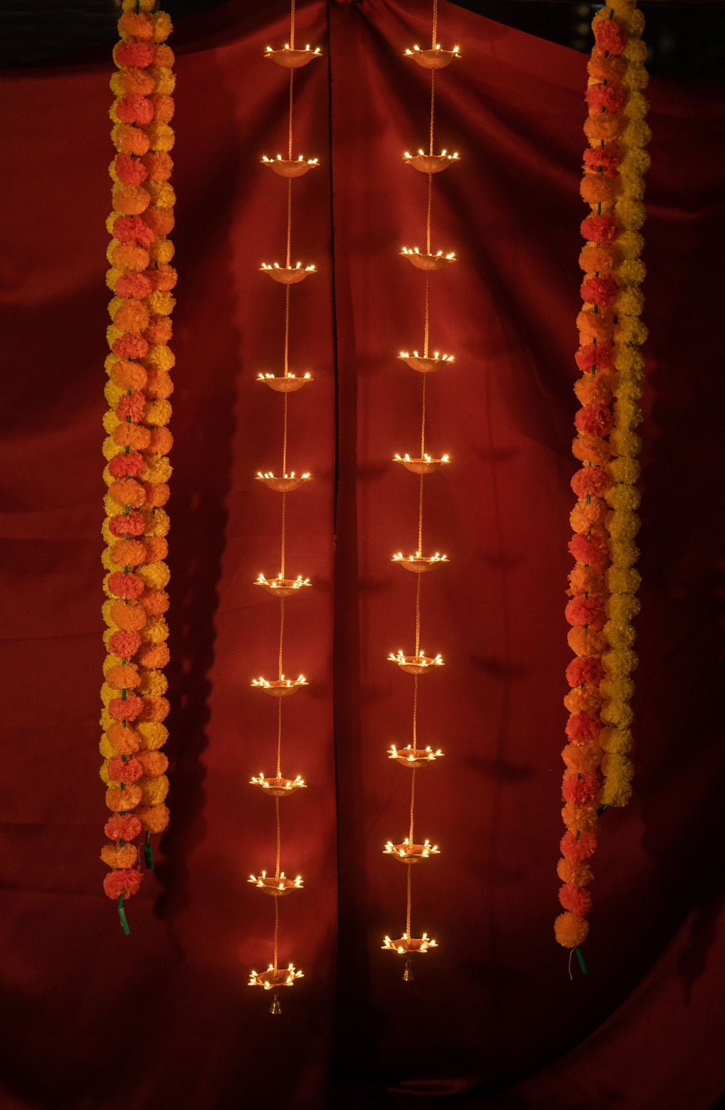 Hanging Diyas (10 diya) pair