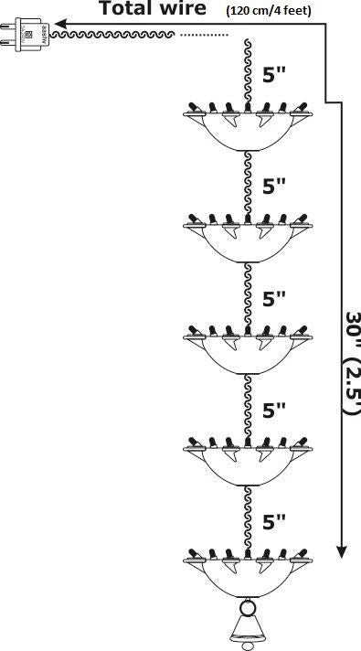 Pair of 5 Vertical Diyas