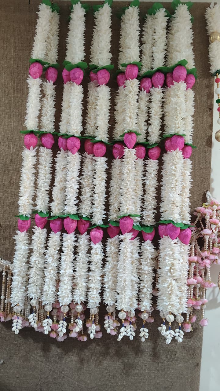 Gajra Lotus Hanging Garlands – Set of 6