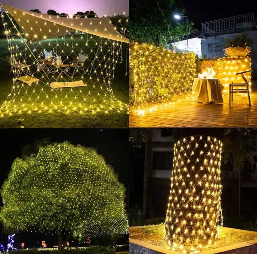 Warm white LED net lights for wedding backdrop and party decor