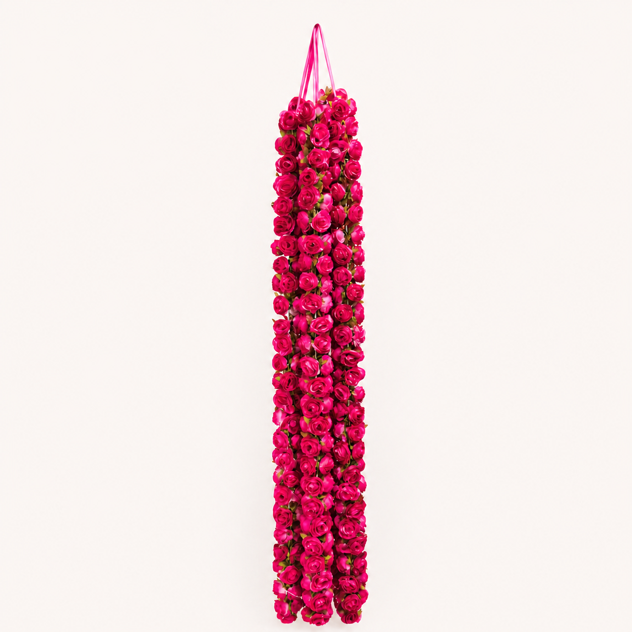 Rose red artificial rose garland string, 6 feet long, full product view