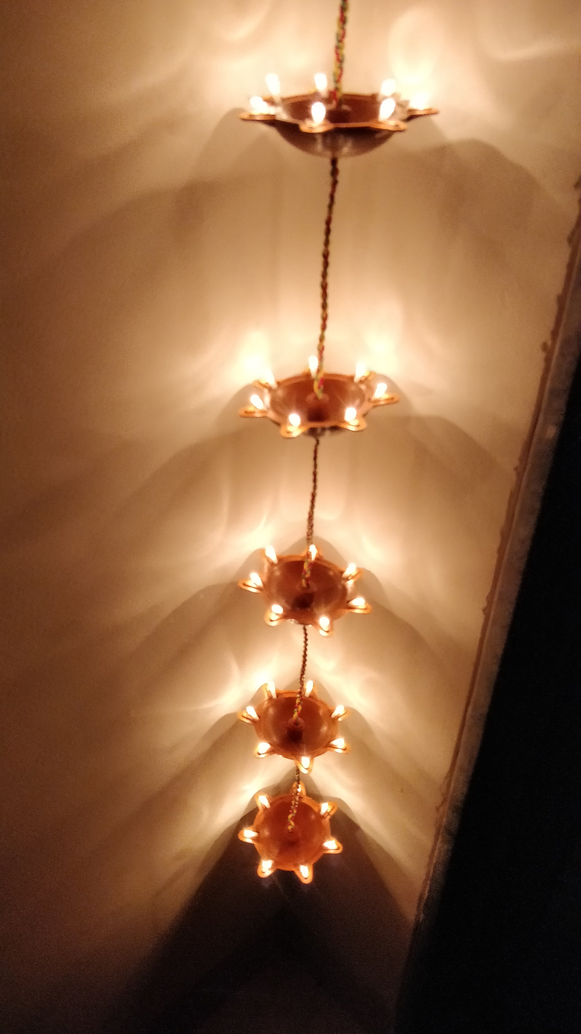 Pair of 5 Vertical Diyas