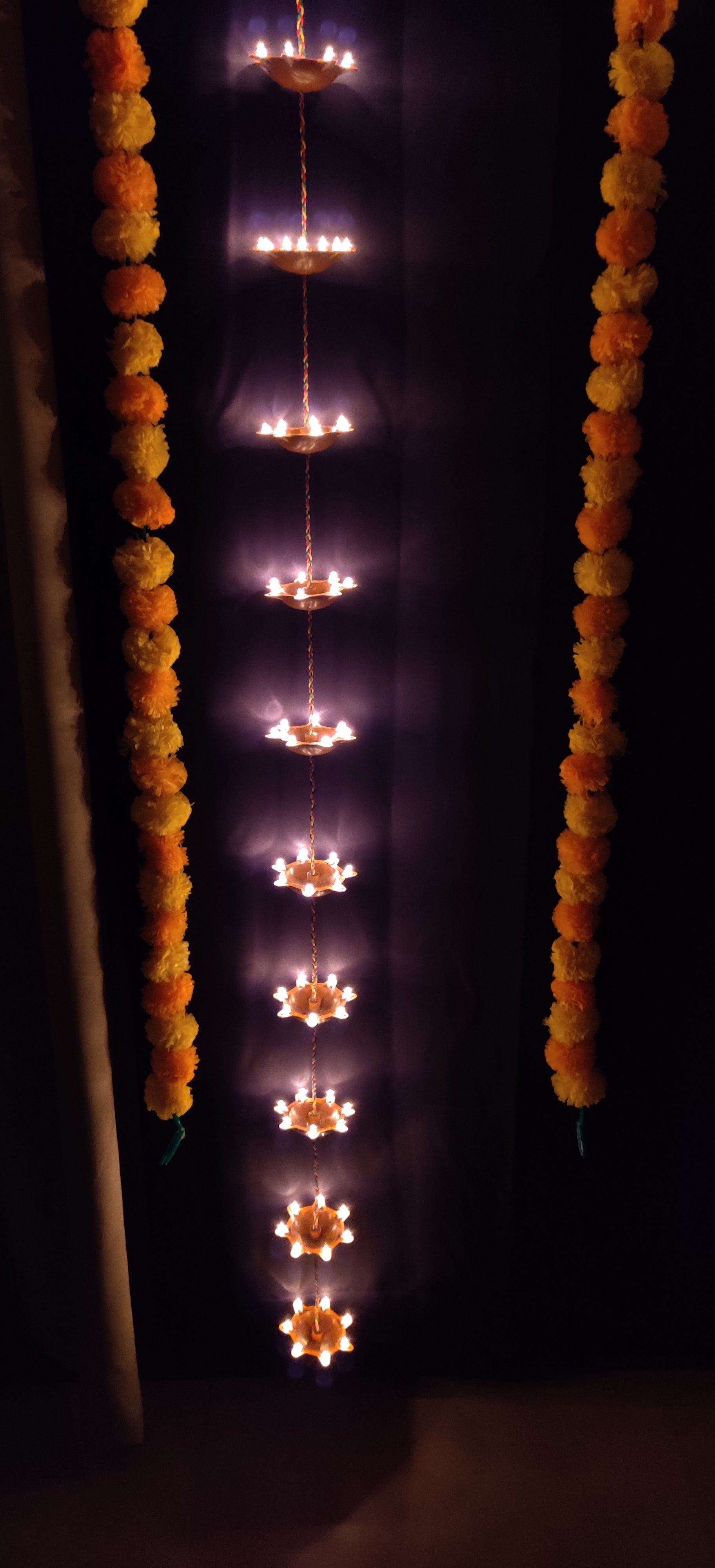 Hanging Diyas (10 diya) pair