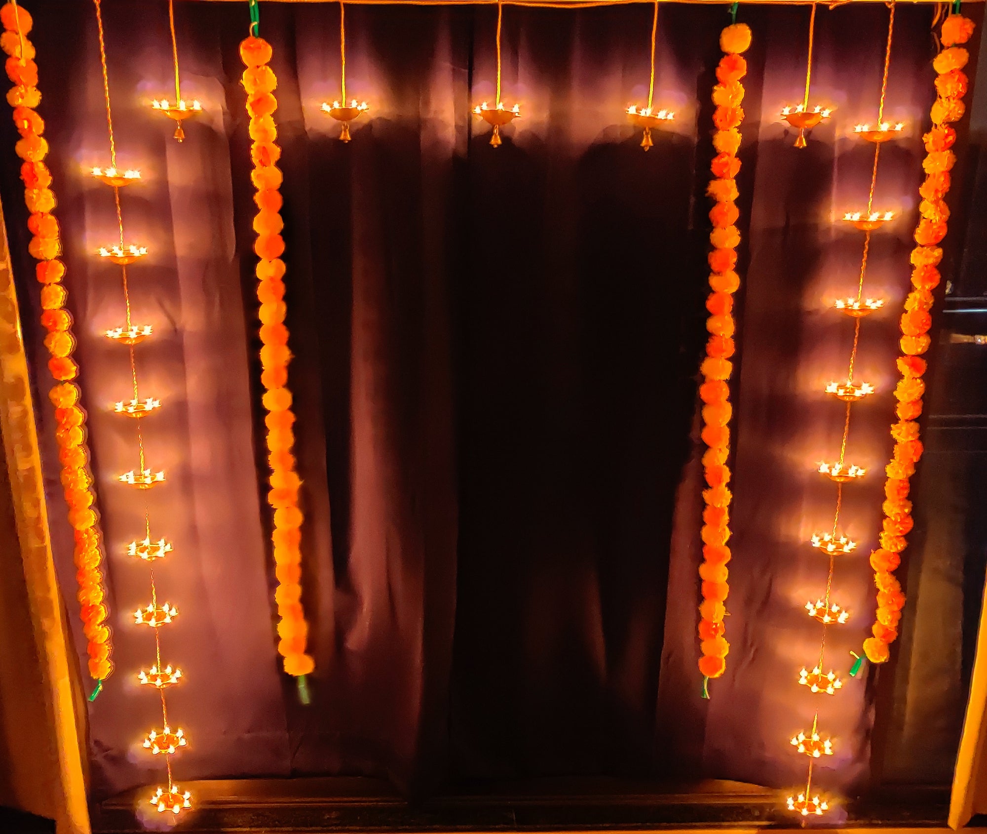 Hanging Diyas (10 diya) pair